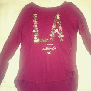 Long sleeved burgundy top